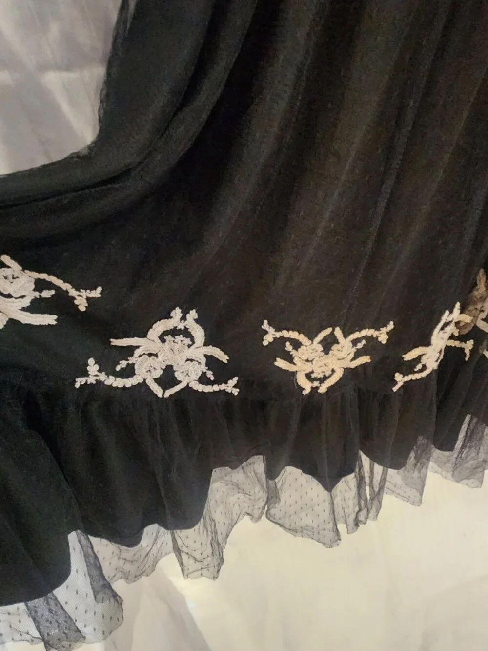 Joyfolie Girls Jolie Embroidered Tulle Maxi Dress Black Size 8